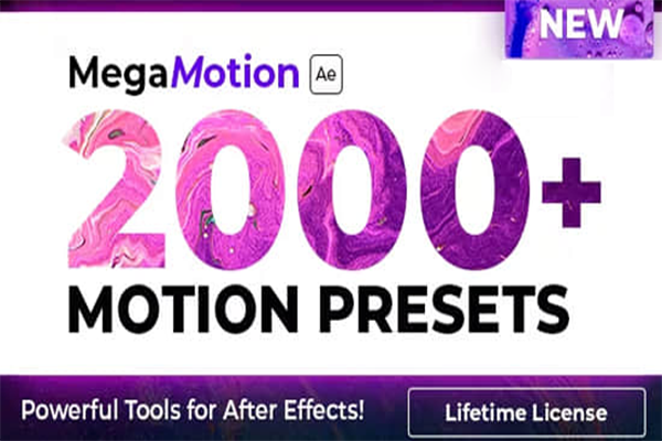 AE脚本-2000种图层缓入缓出动画预设 MegaMotion Animation Motion Presets-数艺帮-影视后期3D动画创意设计资源网